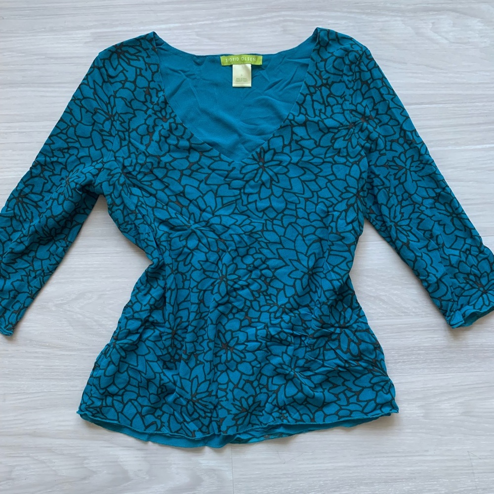 Y2K Sigrid Olsen Turquoise Blue Top 💙